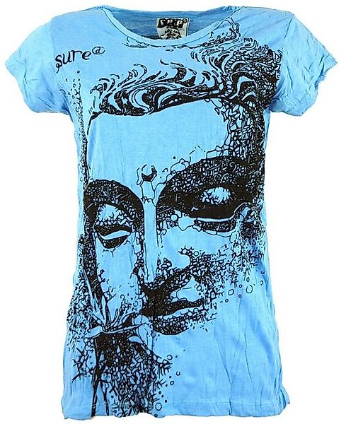 Guru-Shop T-Shirt Sure T-Shirt Buddha - hellblau Goa Style, alternative Bek günstig online kaufen