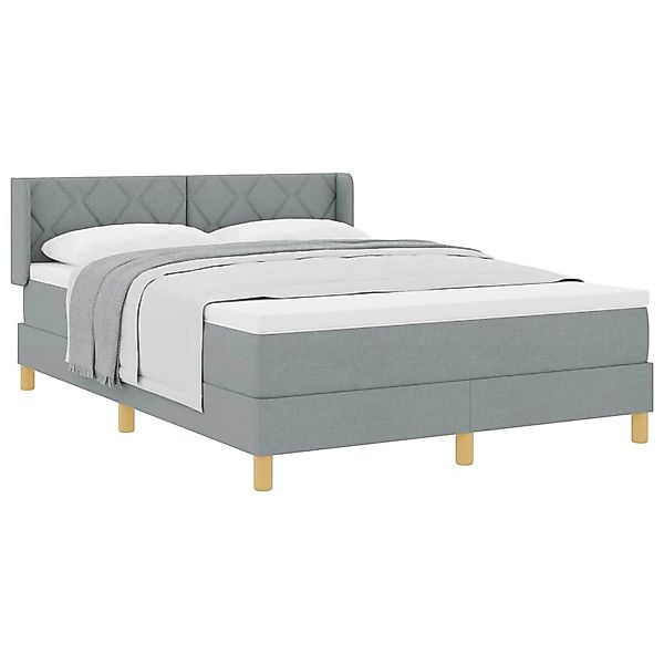 vidaXL Boxspringbett mit Matratze Hellgrau 160 x 200 cm Stoff 3341363 günstig online kaufen