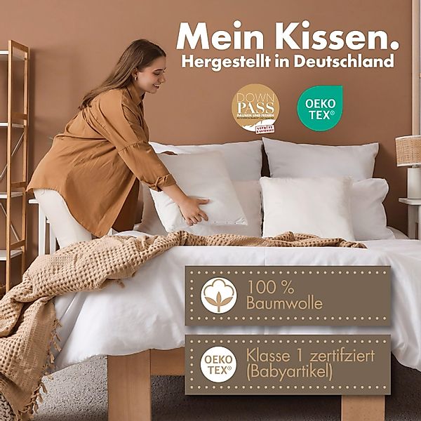 LILENO HOME 3-Kammer-Kopfkissen - Daunenkissen 40x80 günstig online kaufen