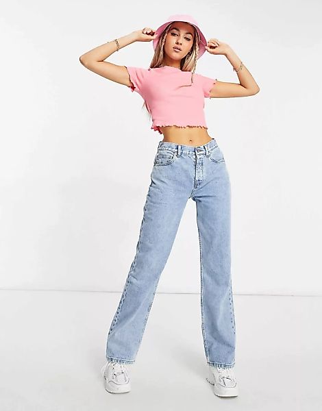 ASOS DESIGN – Gerade geschnittene Jeans im Stil der 90er mit halbhohem Bund günstig online kaufen