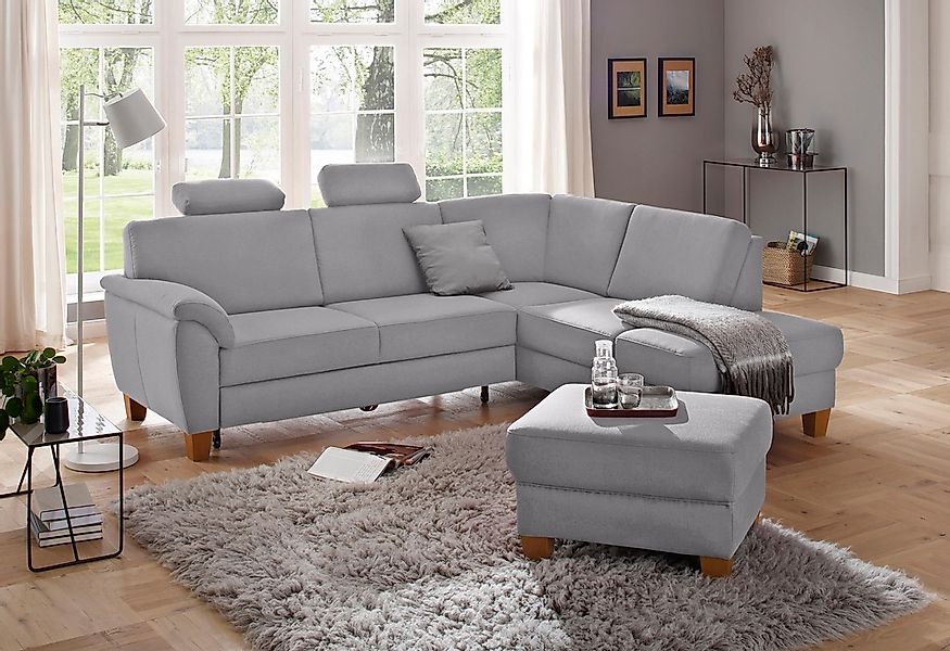 Home affaire Ecksofa "Alta L-Form" mit Federkern und Kontrastnaht, Füße Buc günstig online kaufen