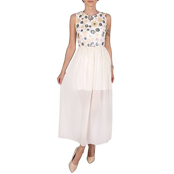 Sarcia.eu Maxikleid Cremefarbenes Maxi-Kleid mit Pailletten günstig online kaufen
