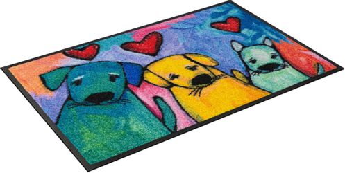 wash+dry by Kleen-Tex Fußmatte "Doggies" rechteckig 7 mm Höhe Schmutzfangma günstig online kaufen