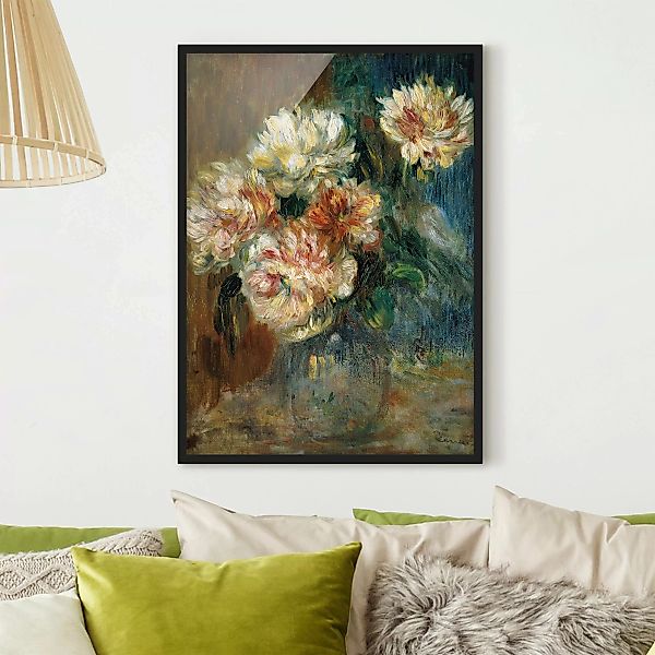 Bild mit Rahmen Kunstdruck - Hochformat Auguste Renoir - Vase Pfingstrosen günstig online kaufen