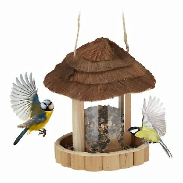 relaxdays Vogelfutterhaus aus Holz natur günstig online kaufen