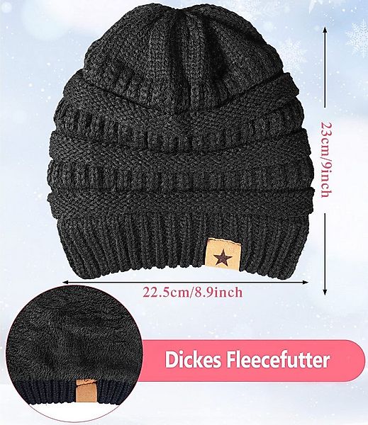 Coonoor Mütze & Schal Winter-Beanie-und-Handschuh-Set, warme Strickmütze, T günstig online kaufen