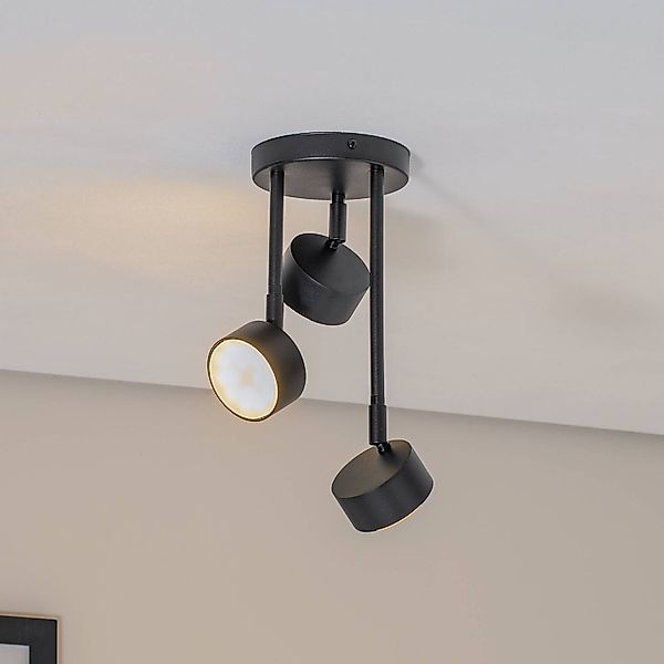 Deckenstrahler Nemo, 3-fl., schwarz, beweglich, GX53 günstig online kaufen