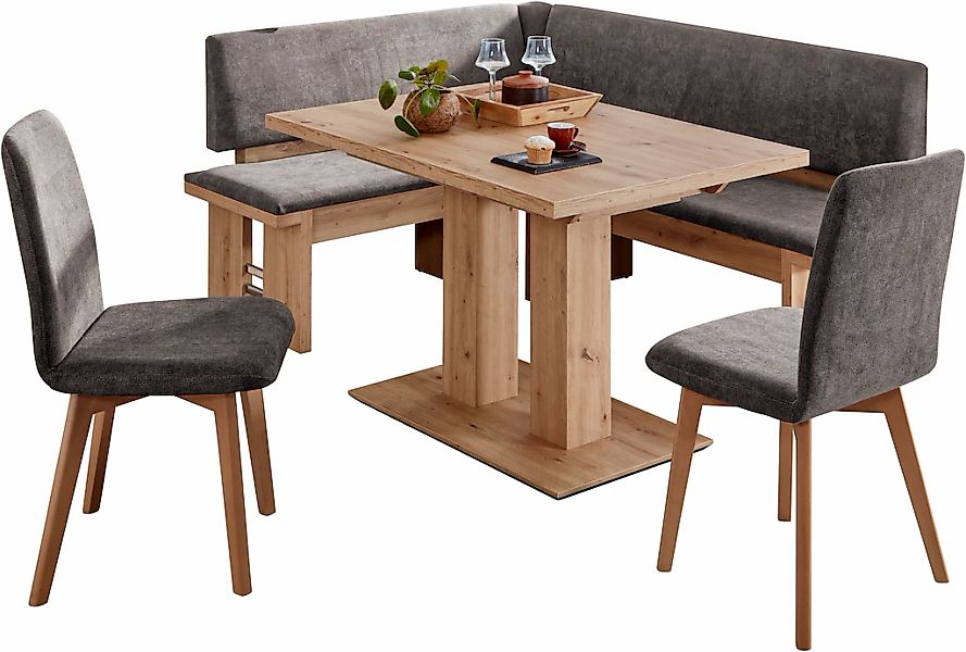 massivline&more Eckbankgruppe "Enns, Eckbank mit Tisch und Stühlen, Sitzeck günstig online kaufen