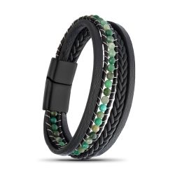 NAHLE Lederarmband Lederarmband mit Achat Perlen günstig online kaufen