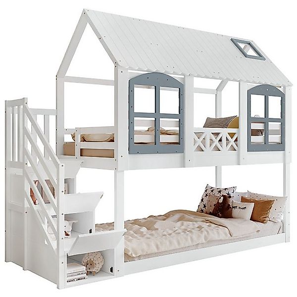 OKWISH Etagenbett Etagenbett,Stauraumbett,Doppelbett (Etagenbett für Kinder günstig online kaufen