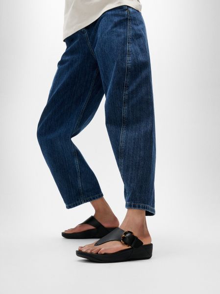 Fitflop LULU RESIN-BUCKLE LEATHER TOE-POST SANDALS günstig online kaufen