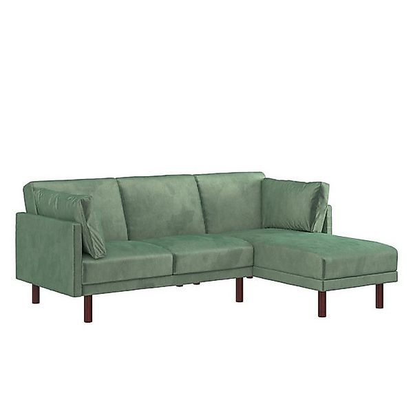 loft24 Schlafsofa Clair, Sofa mit Recamiere, Breite 205 cm, Samtoptik günstig online kaufen