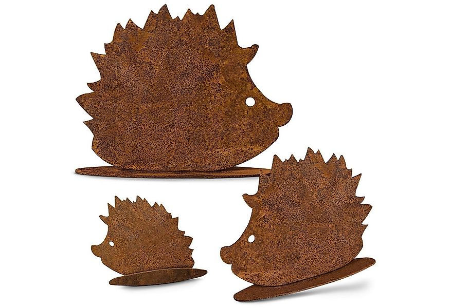 Rostikal Dekofigur Deko Set Igel Gartendeko Vintage (3tlg), echter Rost günstig online kaufen