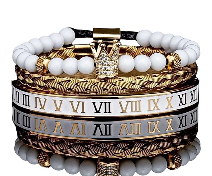 Lale Collection® Armband Set Herren Armband-Set-Edelstahl Schwarz-Gold-Silb günstig online kaufen