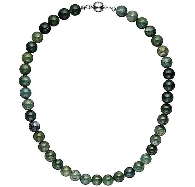 Schmuck Krone Collier Kette aus Moosachat Kugel, 45cm günstig online kaufen