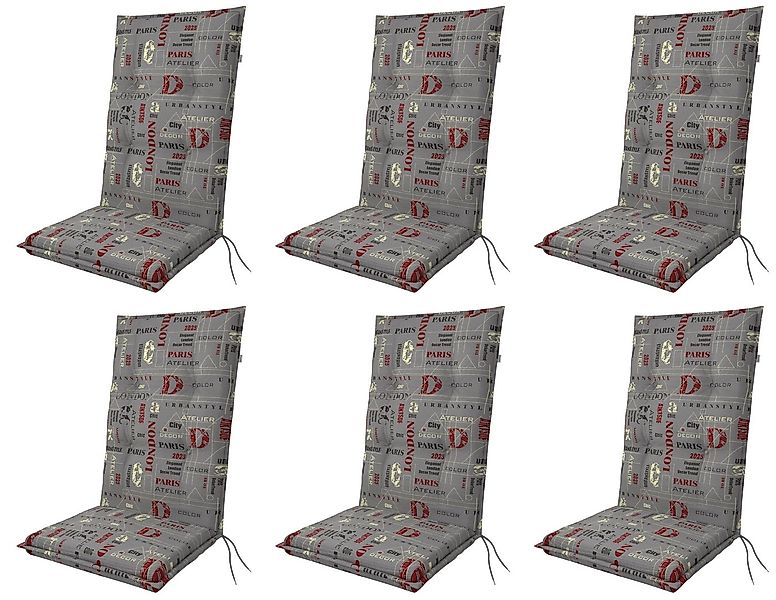 Gardissimo Hochlehnerauflage 6 er Set 1112 Gartenstuhl Auflagen Kissen Pols günstig online kaufen