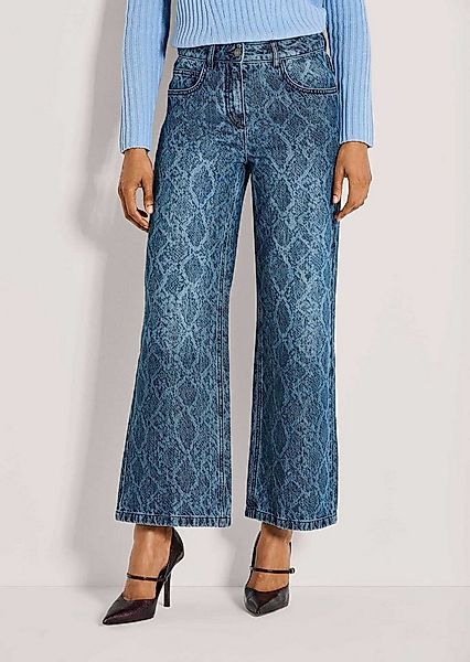 MADELEINE Gerade Jeans Culotte-Jeans mit Ornament-Print Weit geschnittene D günstig online kaufen