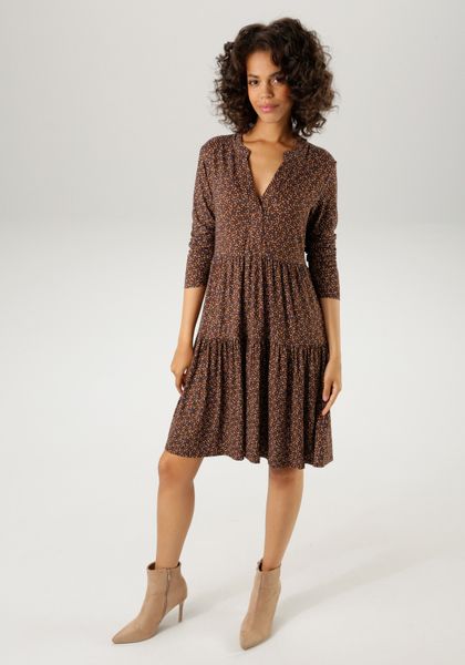 Aniston CASUAL Jerseykleid mit trendfarbigen, grafischen günstig online kaufen