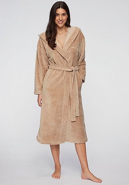 LASCANA Bademantel, Midilänge, Baumwolle, Kapuze, Gürtel günstig online kaufen