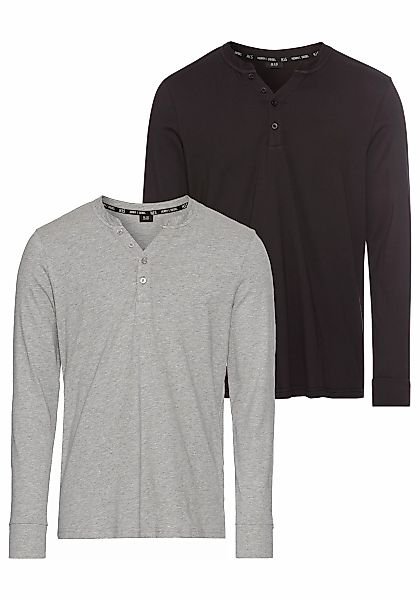 H.I.S Henleyshirt, (2-er Pack), mit Knopfleiste günstig online kaufen