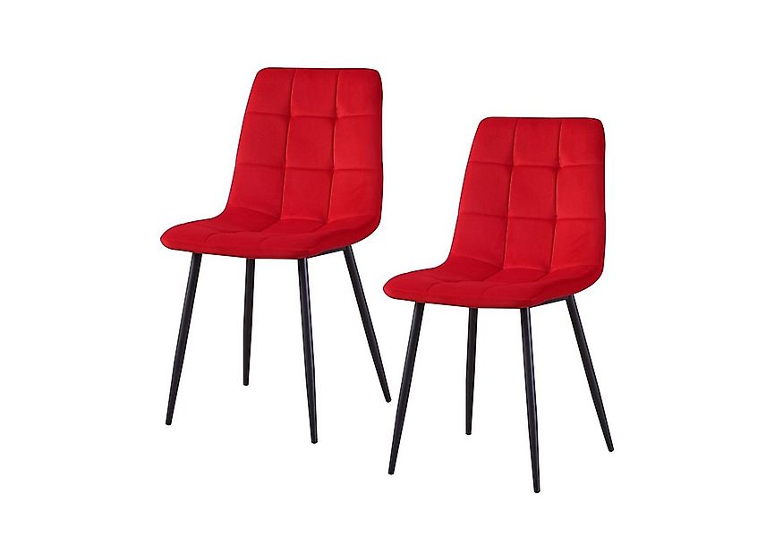 HTI-Living Esszimmerstuhl Stuhl Mesa Velvet Rot (Set, 2 St), Esszimmerstuhl günstig online kaufen