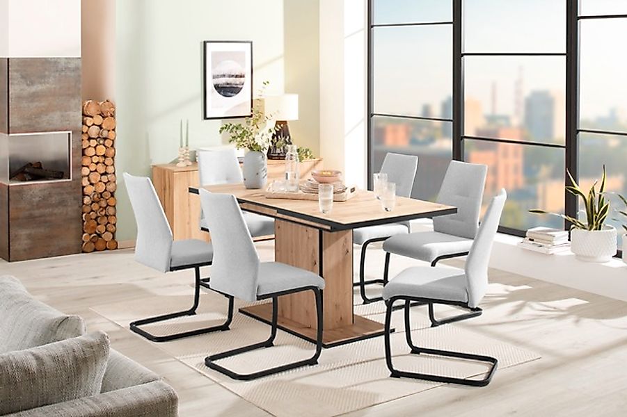 HELA Essgruppe »Ariana, Esstisch mit 6 Stühlen, ausziehbarer Küchentisch« S günstig online kaufen