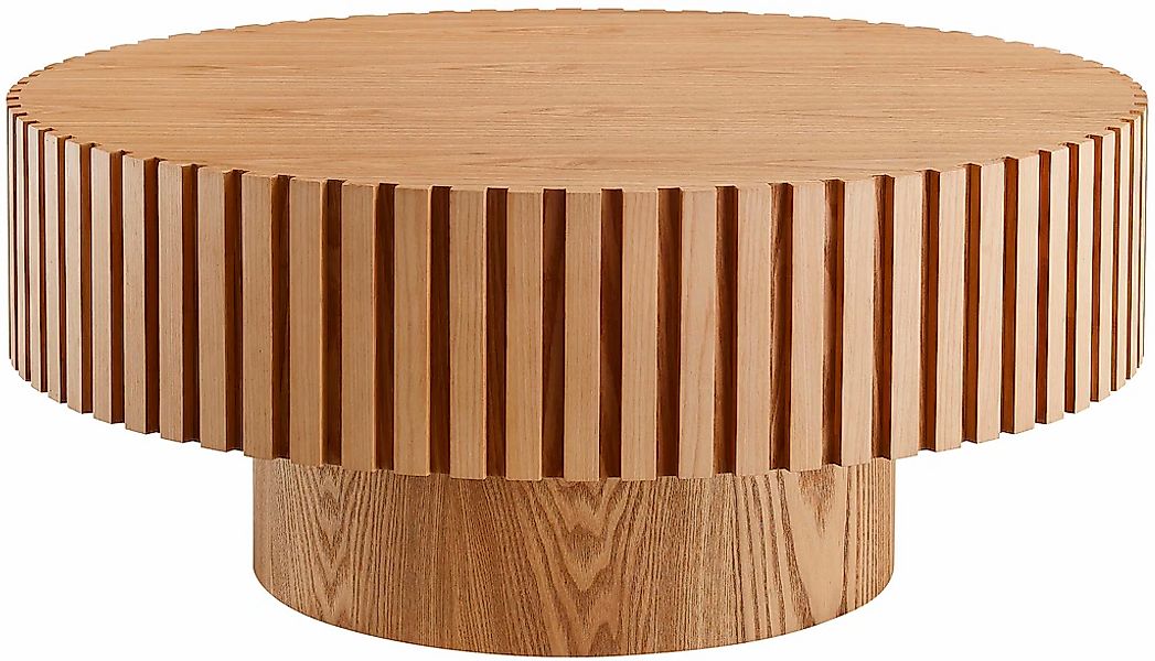 SalesFever Couchtisch "rund mit Massivholz-Lamellen Ø 80 cm" 1 Stk. tlg. Mo günstig online kaufen