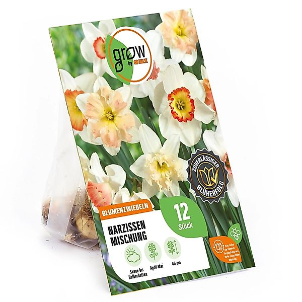 GROW by OBI Narzissen Rosa Mischung Weiß 12 Stück Narcissus Mixed günstig online kaufen