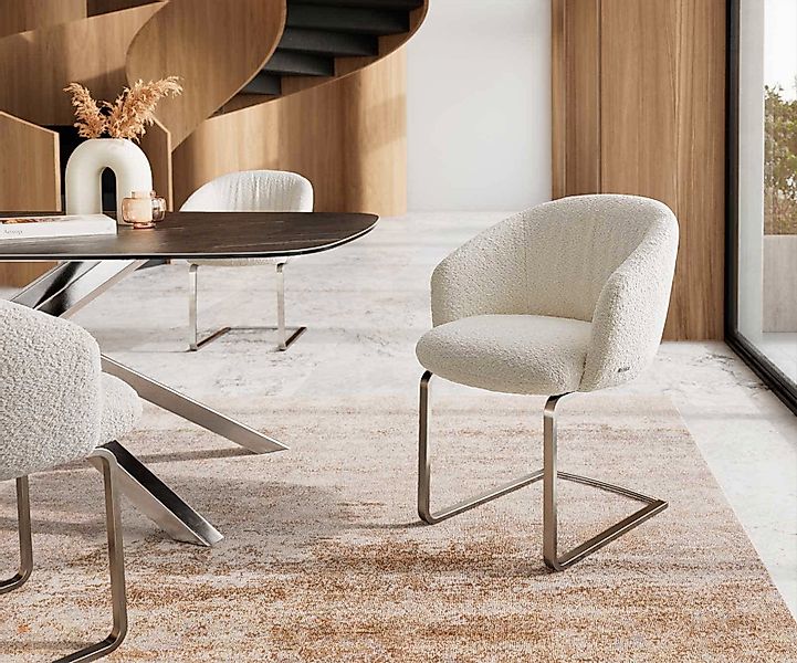 DELIFE Polsterstuhl Caja-Flex, mit Armlehnen Freischwinger günstig online kaufen