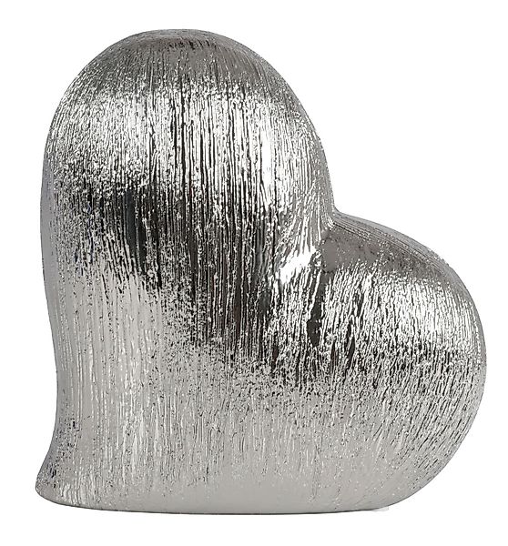 BURI Dekofigur Keramik Deko-Herz in Silber günstig online kaufen