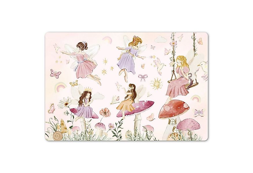MuchoWow Platzset Feen - Prinzessin - Blumen - Mädchen - Rosa - Kinder, (1- günstig online kaufen