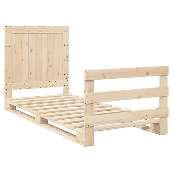 vidaXL Bett Massivholzbett mit Kopfteil 90x200 cm Kiefer günstig online kaufen