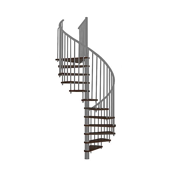 Minka Spindeltreppe Spiral Effect Ø 160 cm Walnuss-Grau Raumhöhe bis 305 cm günstig online kaufen