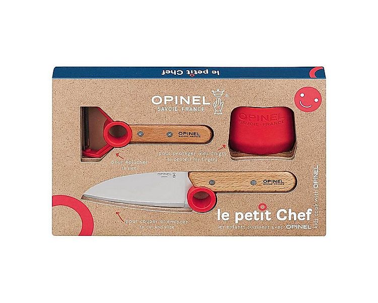 Opinel Taschenmesser LE PETIT CHEF Kinder Küchen-Set - 3-Teilig Rot günstig online kaufen
