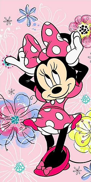 Disney Badetuch weiches Bade/Duschtuch Minnie Mouse Größe: 70 x 140 cm 100% günstig online kaufen
