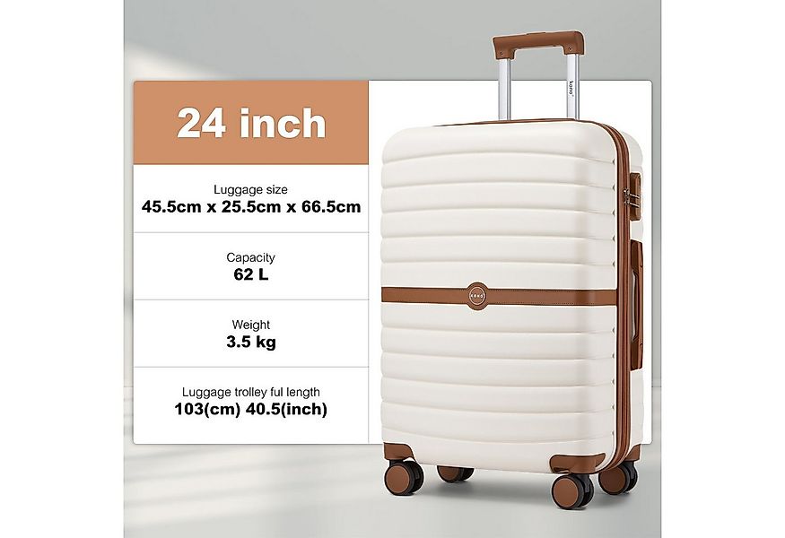 KONO Trolleyset ABS+PC Hartschalen-Trolley (55/66,5/76,5 cm) + Laptop-Rucks günstig online kaufen