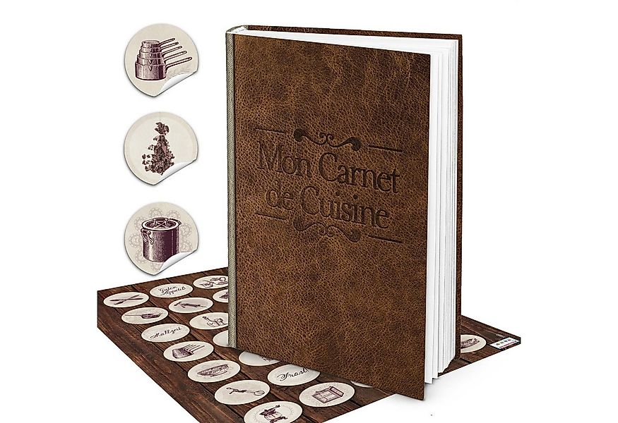 Logbuch-Verlag Dekofigur Rezeptbuch XXL „Mon Carnet de Cuisine“ – Leder-Loo günstig online kaufen