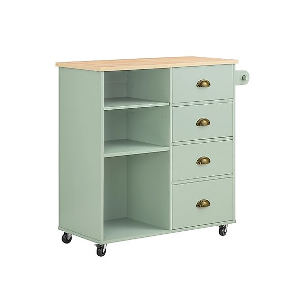 SoBuy Kücheninsel mit 3 Fächern und 4 Schubladen Küchenwagen Sideboard FKW1 günstig online kaufen