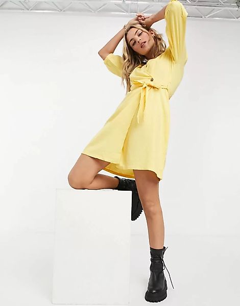 Vero Moda – Wickelkleid in Gelb günstig online kaufen