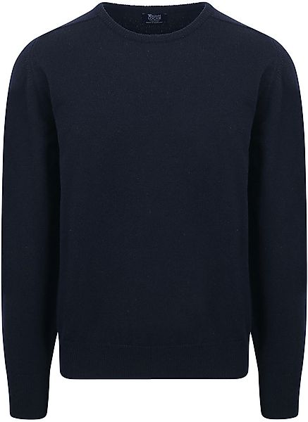 William Lockie O-Auschnitt Pullover Lammwolle Dunkelblau - Größe S günstig online kaufen
