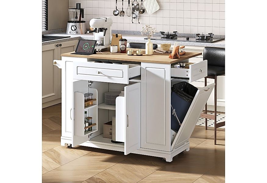 Odikalo Kücheninsel Küchenwagen mit Arbeitsplatte, (Kücheninsel mit Rollen, günstig online kaufen