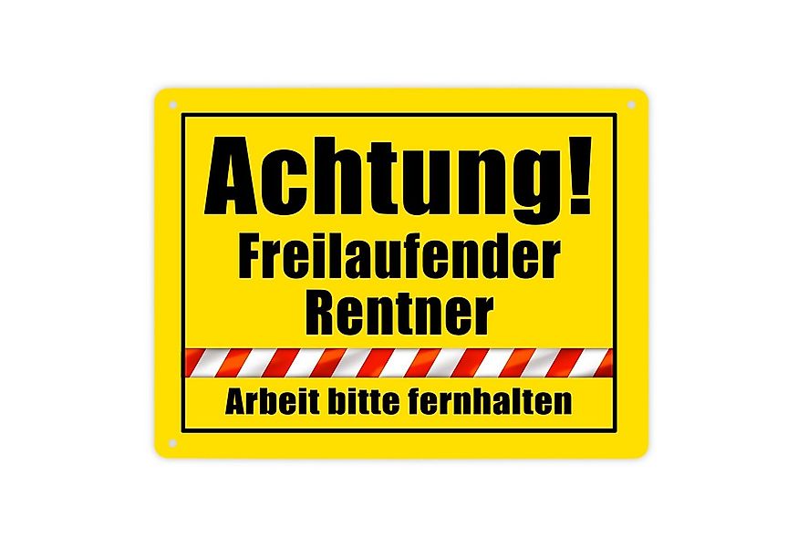 speecheese Metallschild Warnschild Renteneintritt Metallschild XL in 21x28 günstig online kaufen