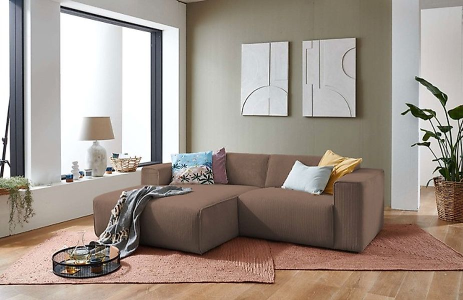 andas Ecksofa »Noord mit Kedernaht, Breite 234 cm, L-Form« Cord, Struktur, günstig online kaufen