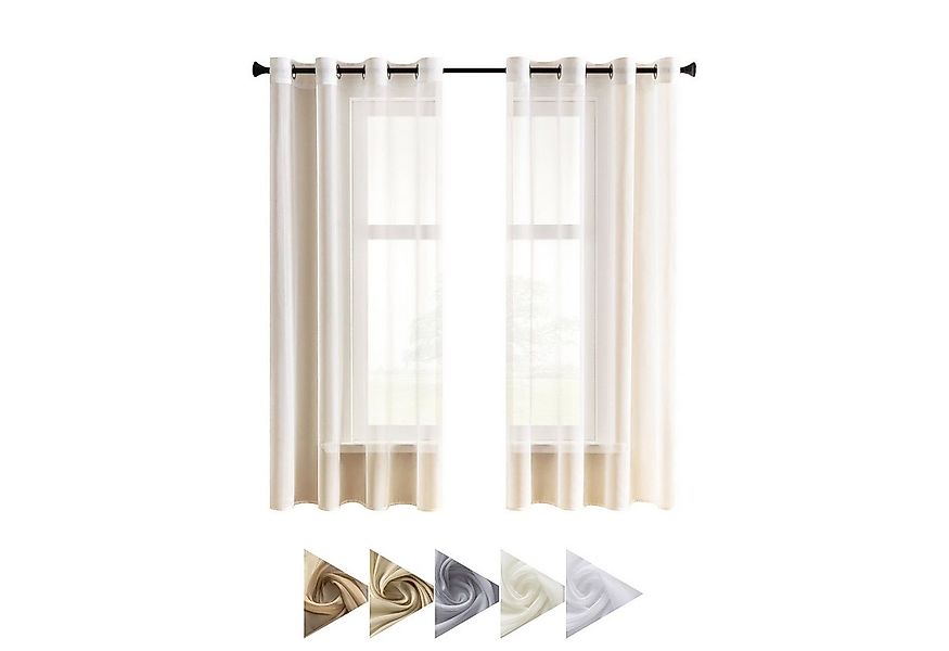BYSURE Gardine (2 St), Ösen, transparent, Sheer Voile Vorhang günstig online kaufen