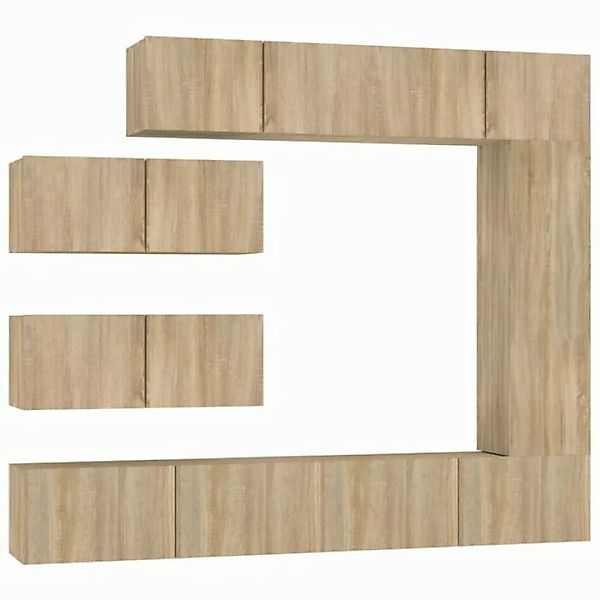 furnicato TV-Schrank 7-tlg. TV-Schrank-Set Sonoma-Eiche Holzwerkstoff (1-St günstig online kaufen