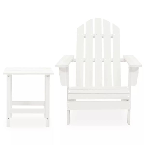 Adirondack-gartenstuhl Mit Tisch Massivholz Tanne Weiß günstig online kaufen