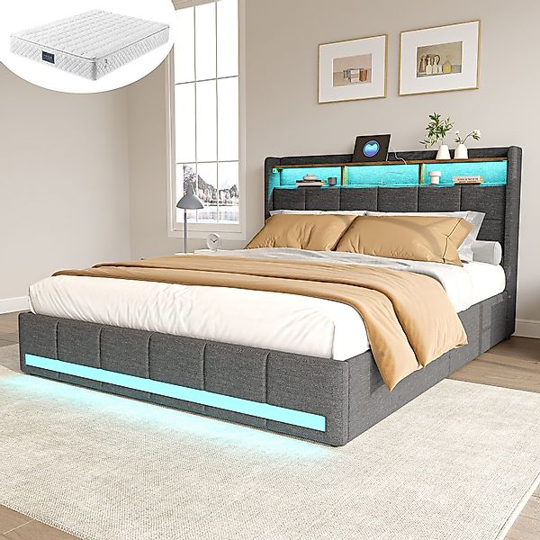 Furnishings Home Polsterbett Stauraumbett Doppelbett Jugendbett günstig online kaufen
