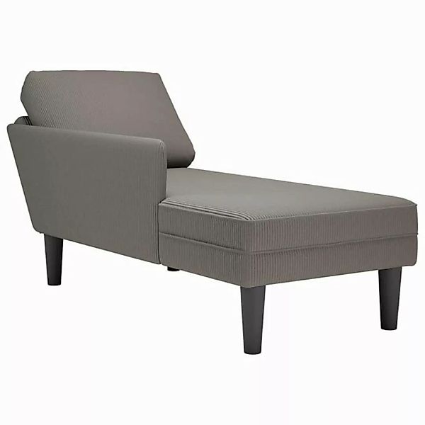 vidaXL Chaiselongue Chaiselongue mit Kissen Hellgrau Cordstoff, 1 Teile günstig online kaufen