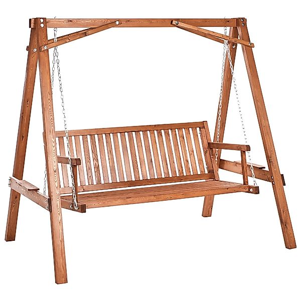 Beliani Gartenschaukel FICARELLA Braun 132x203x186 günstig online kaufen