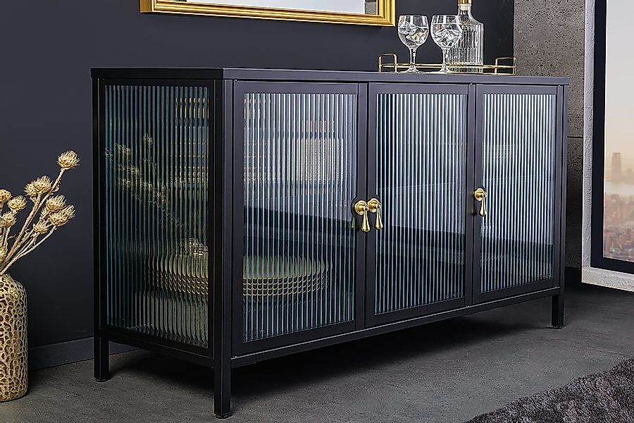 riess-ambiente Sideboard AMSTERDAM 105cm schwarz / transparent / gold (Einz günstig online kaufen